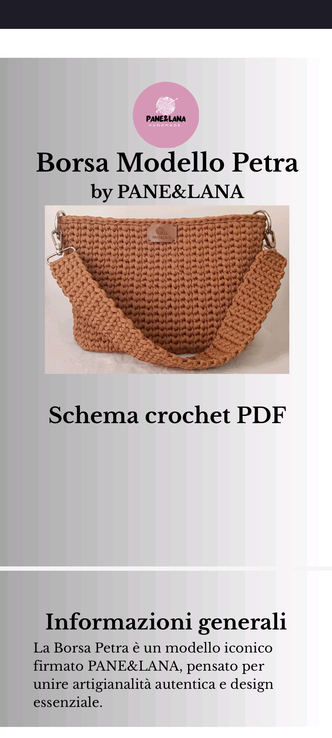 Schema Pattern Digitale Borsa Modello Petra
